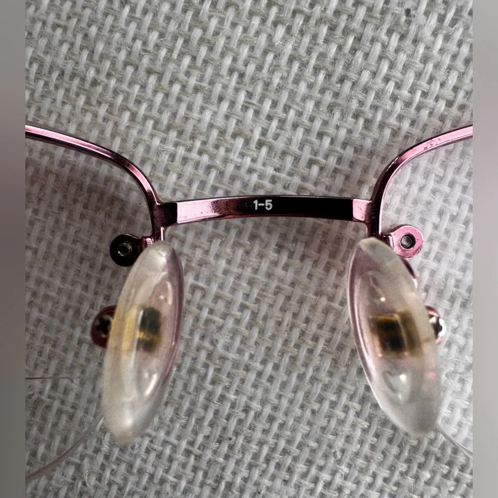 Ralph Lauren Eyeglass Frame Only Metallic Pink Oval 973/S P5Z Half Rim 52-18-135